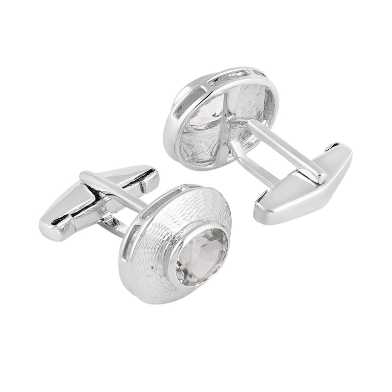 Sterling Silver Green Amethyst Cufflinks