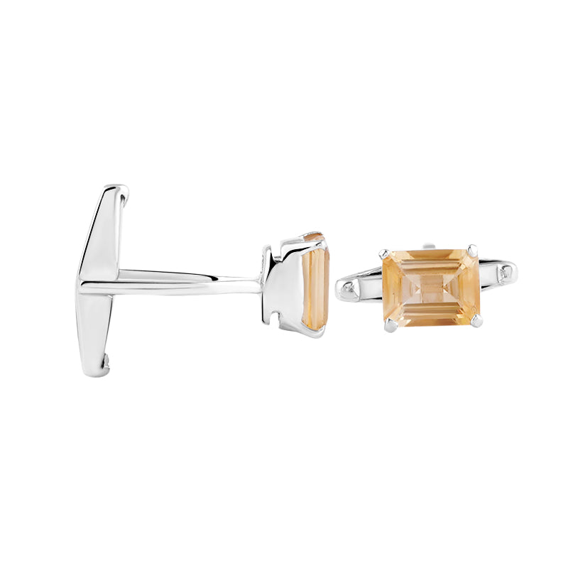 Sterling Silver Golden Topaz Cufflinks