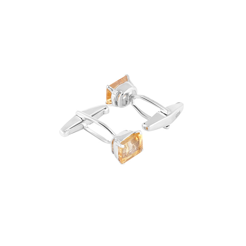 Sterling Silver Golden Topaz Cufflinks