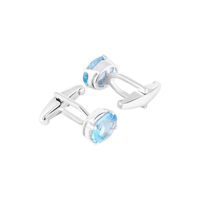 Sterling Silver Blue Topaz Cufflinks