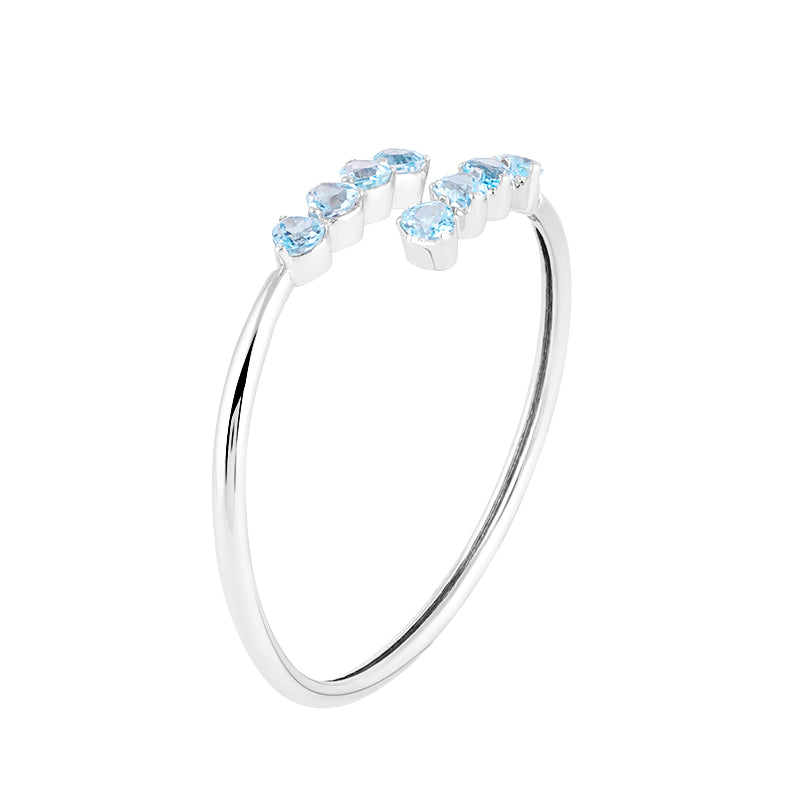 Sterling Silver Blue Topaz Bangle in Heart Shape