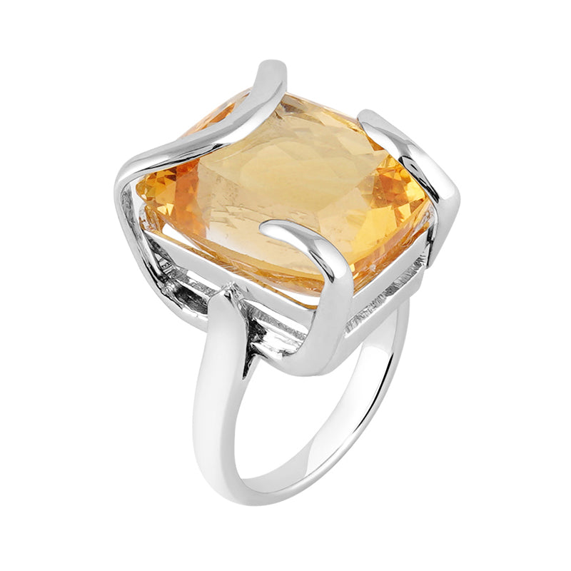 Golden Topaz Ring in Sterling Silver