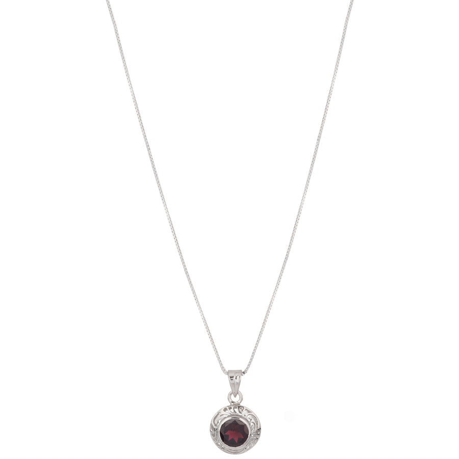 Sterling Silver Garnet Pendant