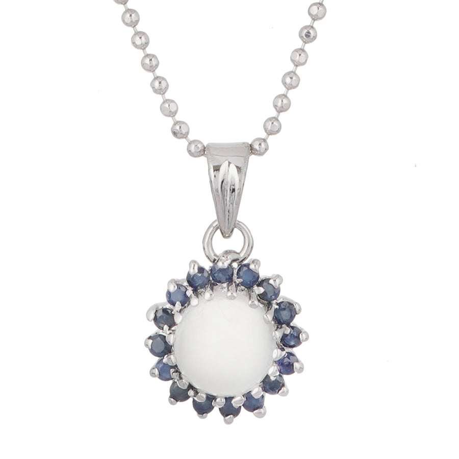 Sterling Silver Multi Stone Sapphire Pendant