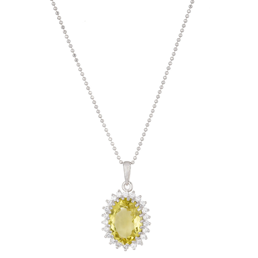 Sterling Silver Lemon Topaz & Zircon Pendant