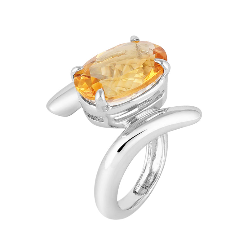 Golden Topaz Ring in Sterling Silver