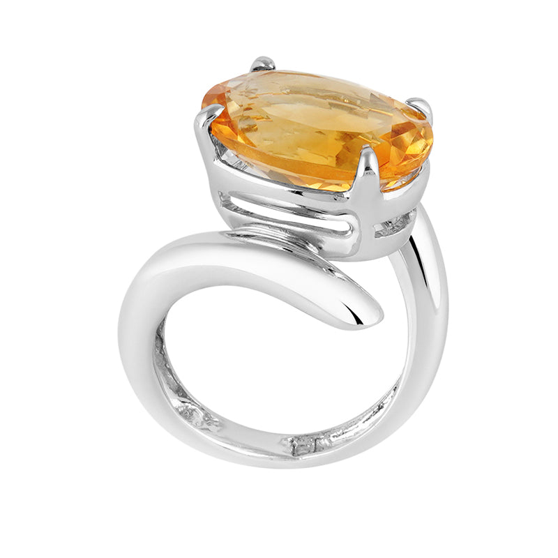 Golden Topaz Ring in Sterling Silver