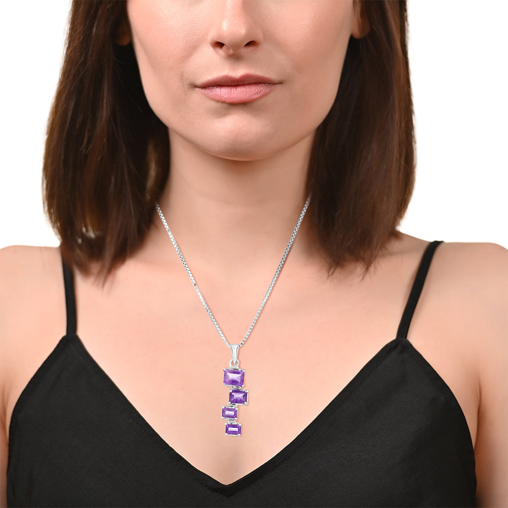 Sterling Silver Amethyst Pendant