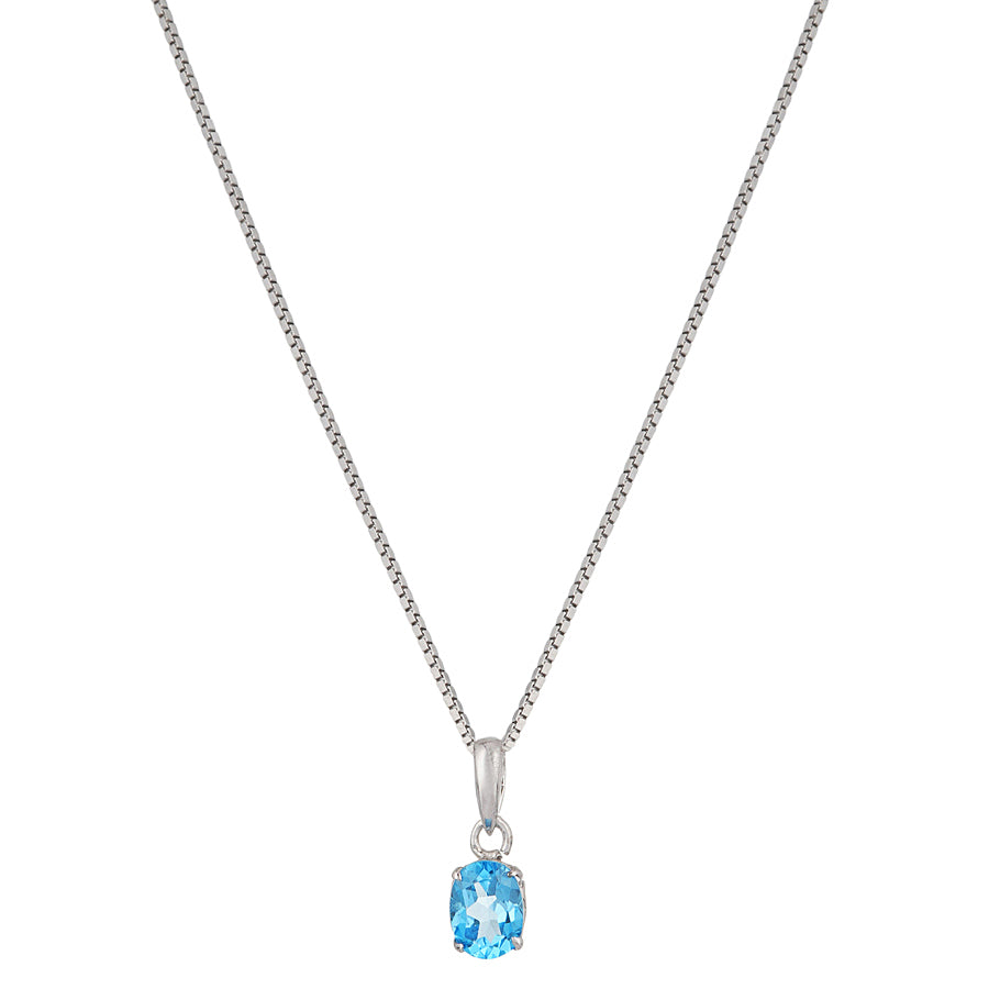 Sterling Silver Blue Topaz Pendant