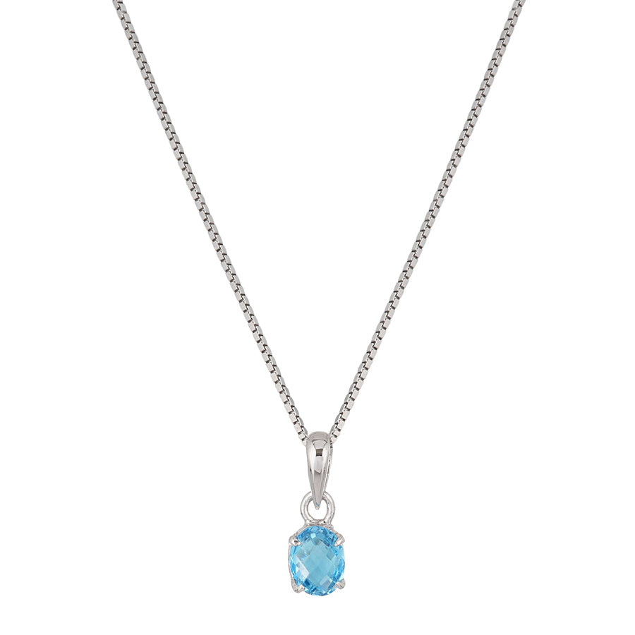 Sterling Silver Blue Topaz Pendant