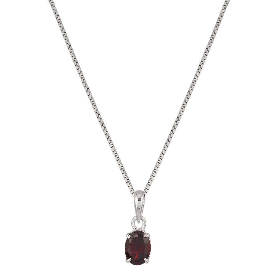 Sterling Silver Garnet Pendant