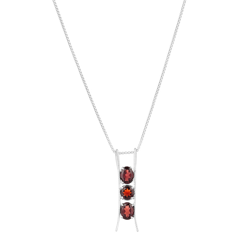 Sterling Silver Garnet Pendant