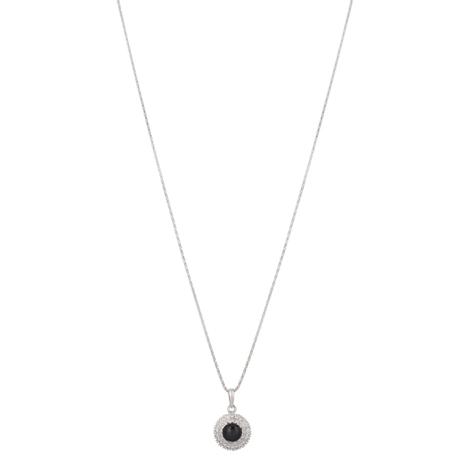 Sterling Silver Black Star & Zircon Pendant