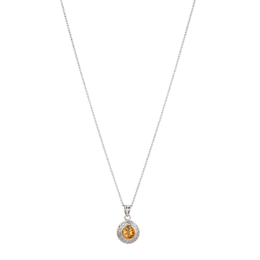 Sterling Silver Golden Topaz Pendant