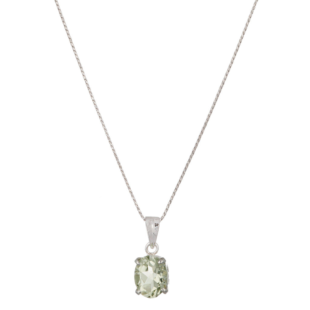 Sterling Silver Green Amethyst Pendant