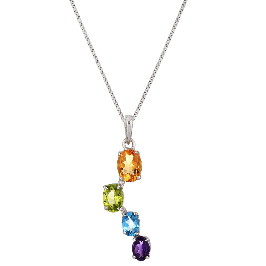 Sterling Silver Multi Stone Pendant