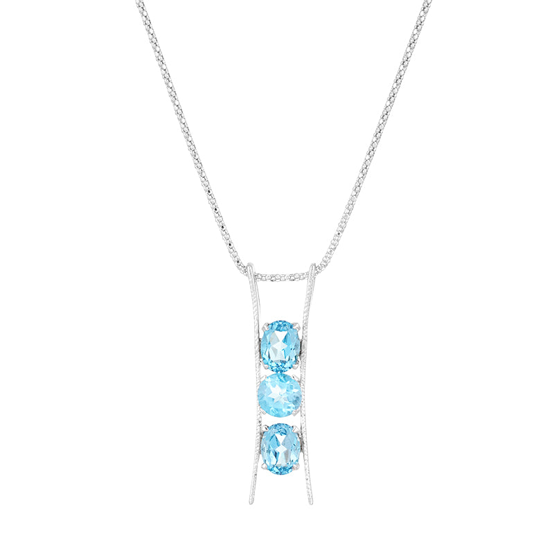 Sterling Silver Blue Topaz Pendant