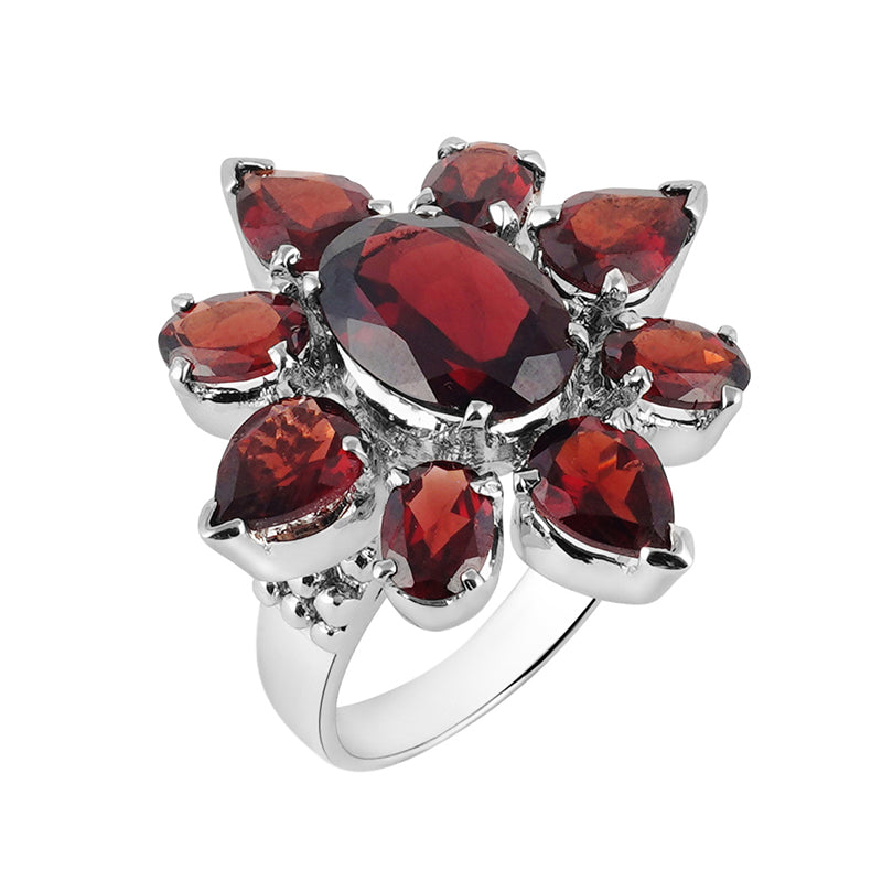 Garnet Ring in Sterling Silver