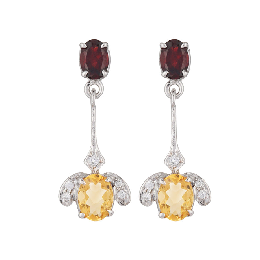 Sterling Silver Multi Stone & Zircon Earrings