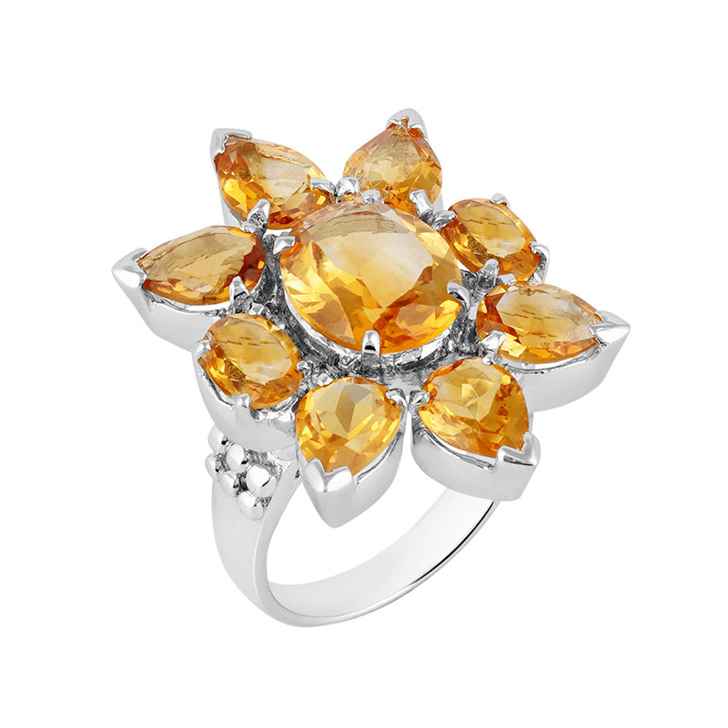 Golden Topaz Ring in Sterling Silver