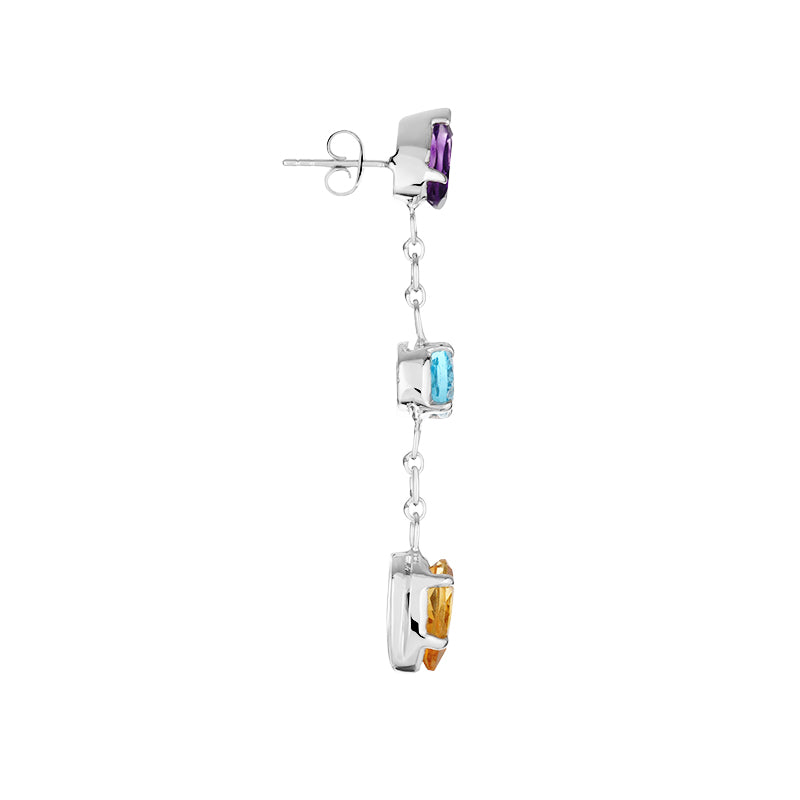 Sterling Silver Multi Stone Earrings