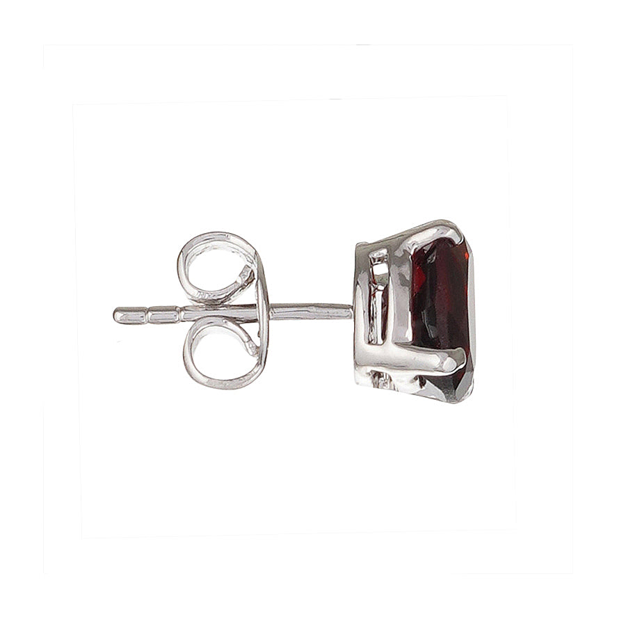 Sterling Silver Garnet Studs