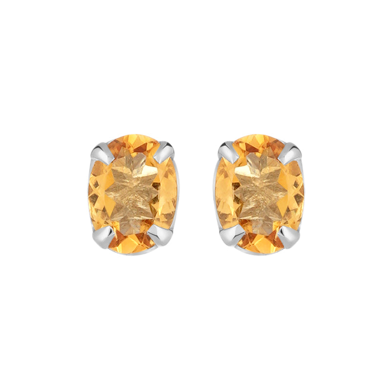 Sterling Silver Golden Topaz Studs