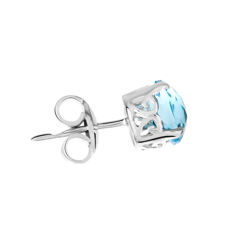 Sterling Silver Blue Topaz Studs