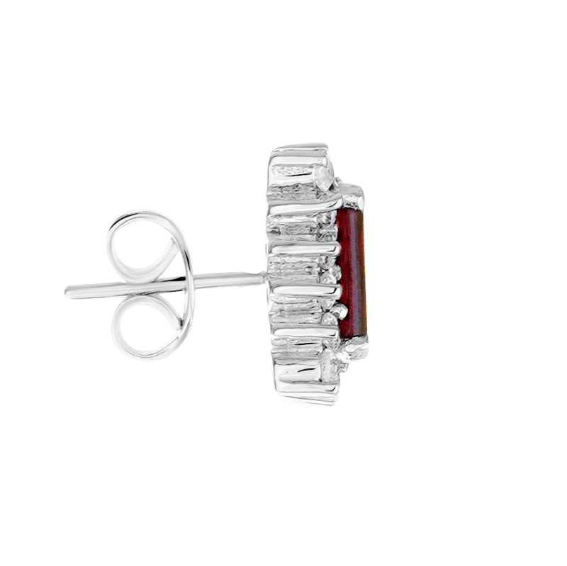 Sterling Silver Garnet & Zircon Studs