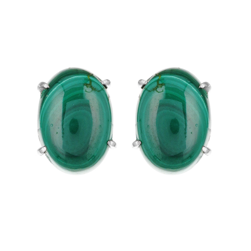 Sterling Silver Malachite Studs