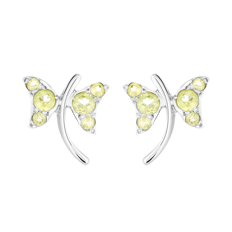 Sterling Silver Peridot Studs