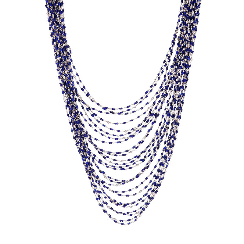 Sterling Silver Lapis Chain