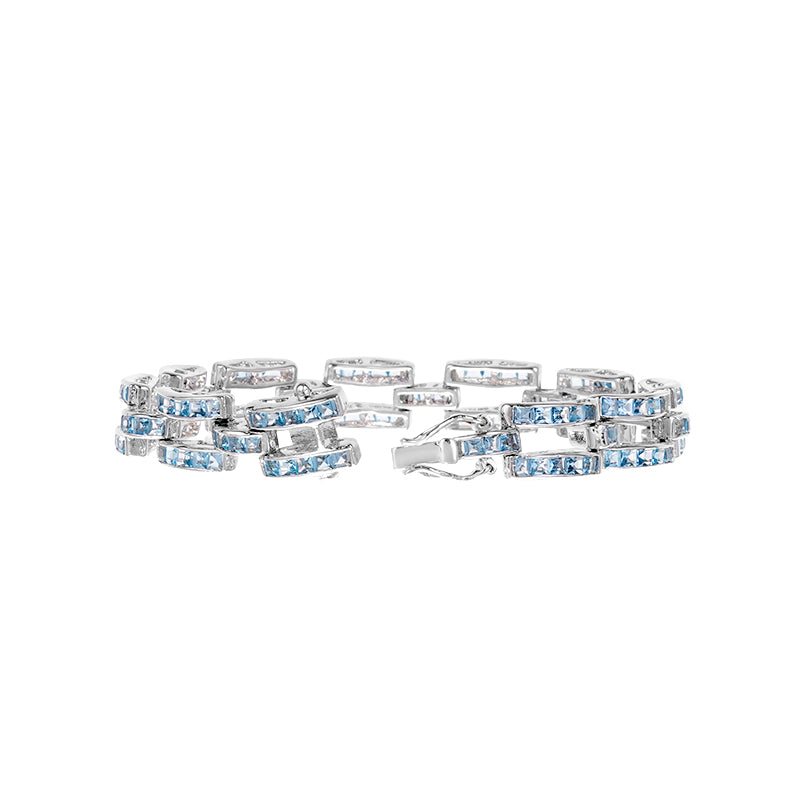 Sterling Silver Blue Topaz & Chowky Bracelet