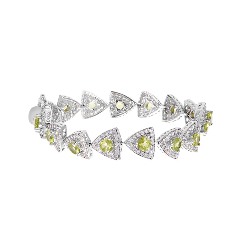 Sterling Silver Peridot & Zircon Bracelet