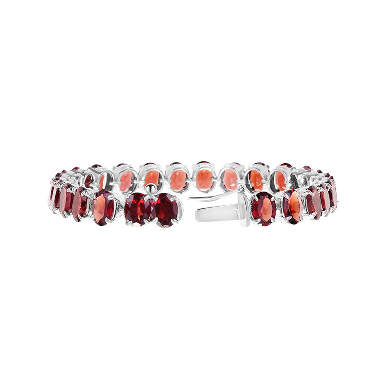 Sterling Silver Garnet Bracelet