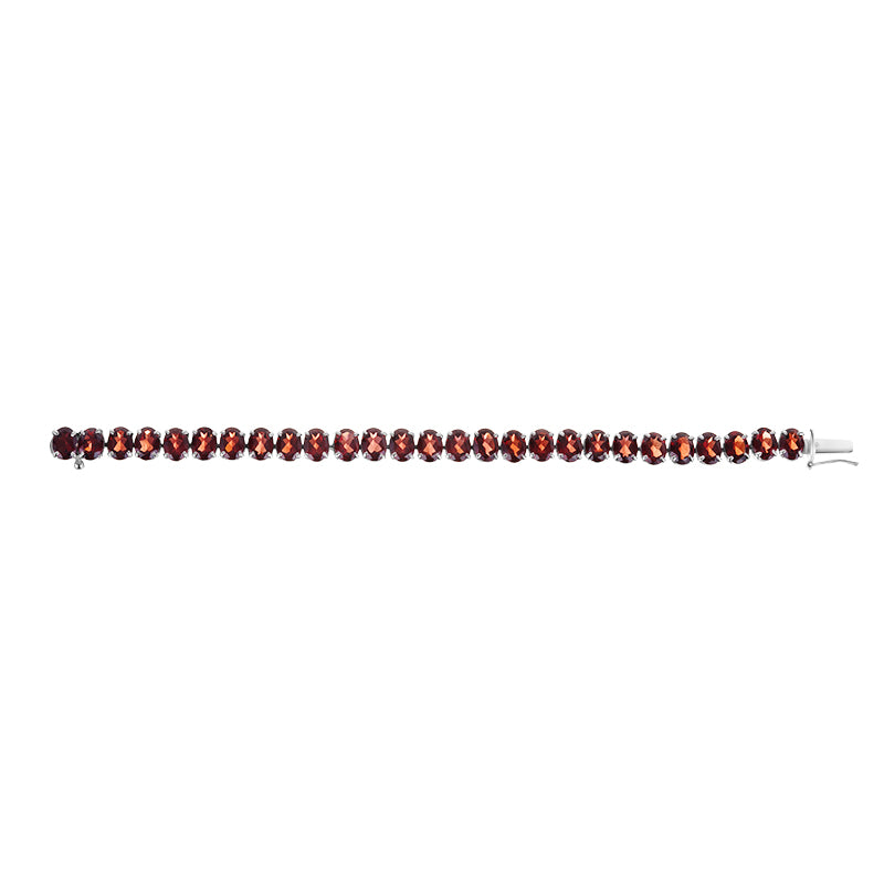 Sterling Silver Garnet Bracelet