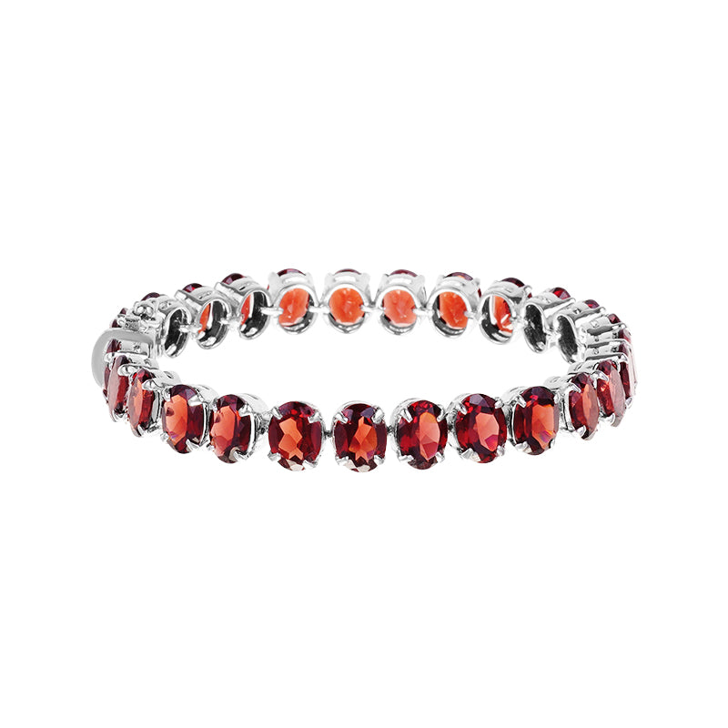 Sterling Silver Garnet Bracelet