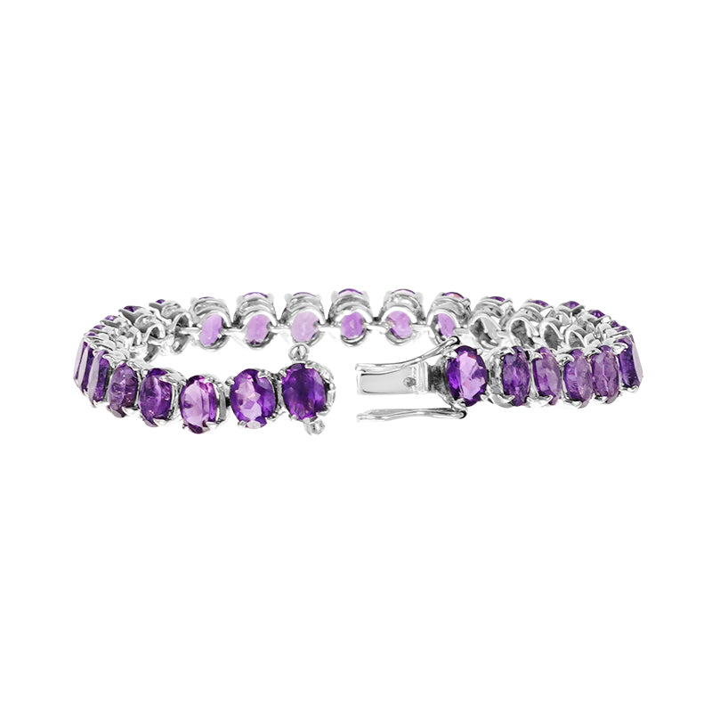 Sterling Silver Amethyst Bracelet