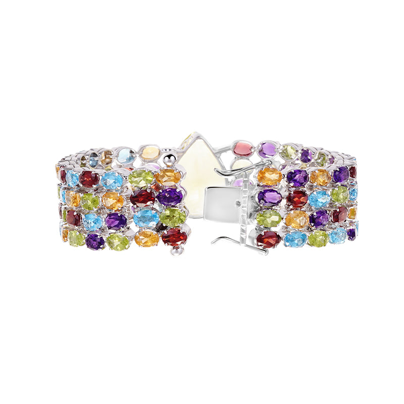 Sterling Silver Multi Stone Bracelet