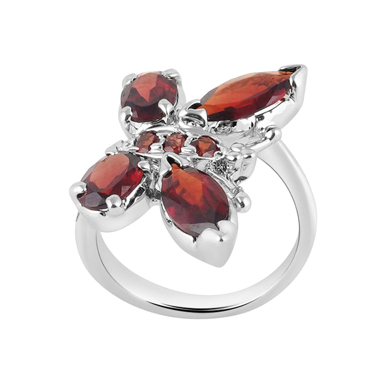 Garnet Ring in Sterling Silver