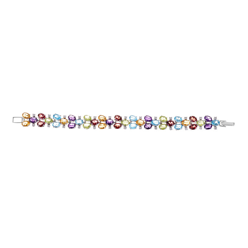 Sterling Silver Multi Stone Bracelet