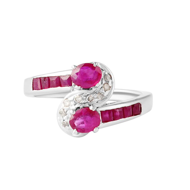 Ruby & Diamond Ring in Sterling Silver