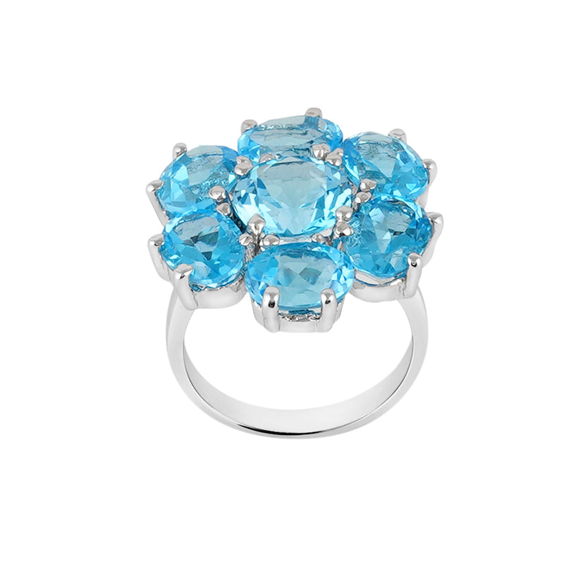 Blue Topaz Ring in Sterling Silver