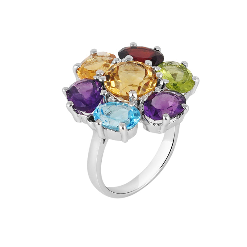 14kt GP Silver Multi Stone Ring - Andres Fine Jewelers