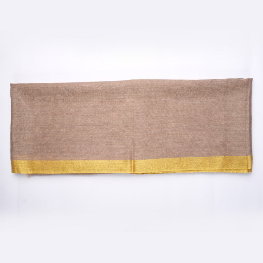 A sepia Shahbano stole in Ocre Border