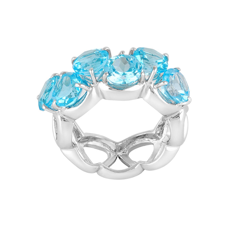 Blue Topaz Ring in Sterling Silver