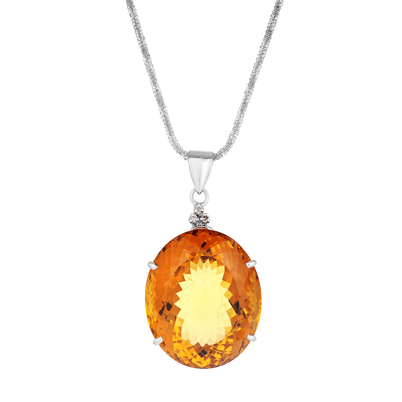 Sterling Silver Brown Topaz Pendant