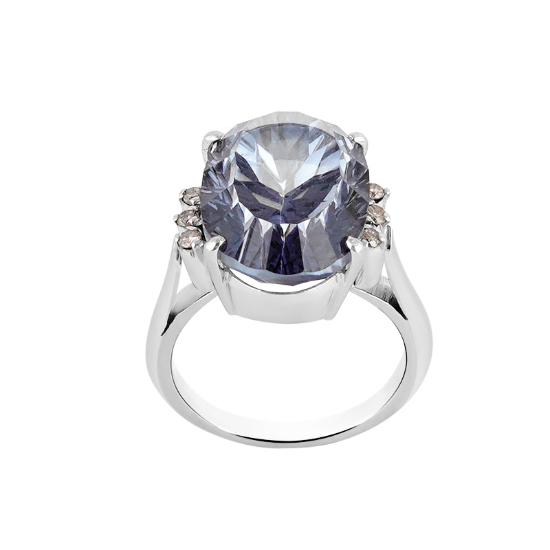 Mystic & Diamond Ring in Sterling Silver