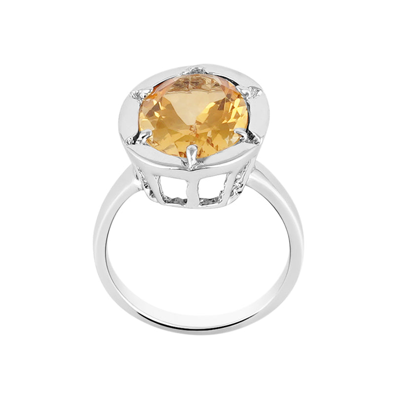 Golden Topaz Ring in Sterling Silver