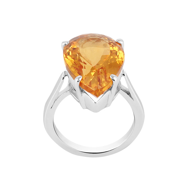 Golden Topaz Ring in Sterling Silver